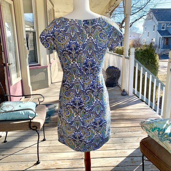 !Sold! Peacock Paisley Dress J. Crew Womens Size 4 - Picture 6 of 8